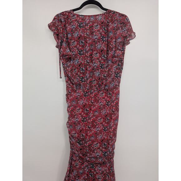 Veronica Beard Floral Samara Silk Maxi Dress Size 2 Red #1C504 - Picture 8 of 12